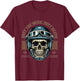 Skull with Helmet T-Shirt - T-Shirt | Maroon