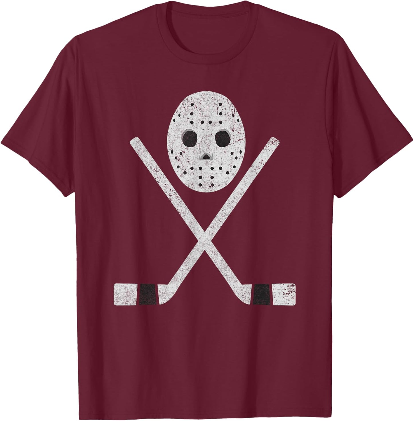 Cool Fear The Goalie Retro Mask Hockey T-Shirt - T-Shirt | Maroon