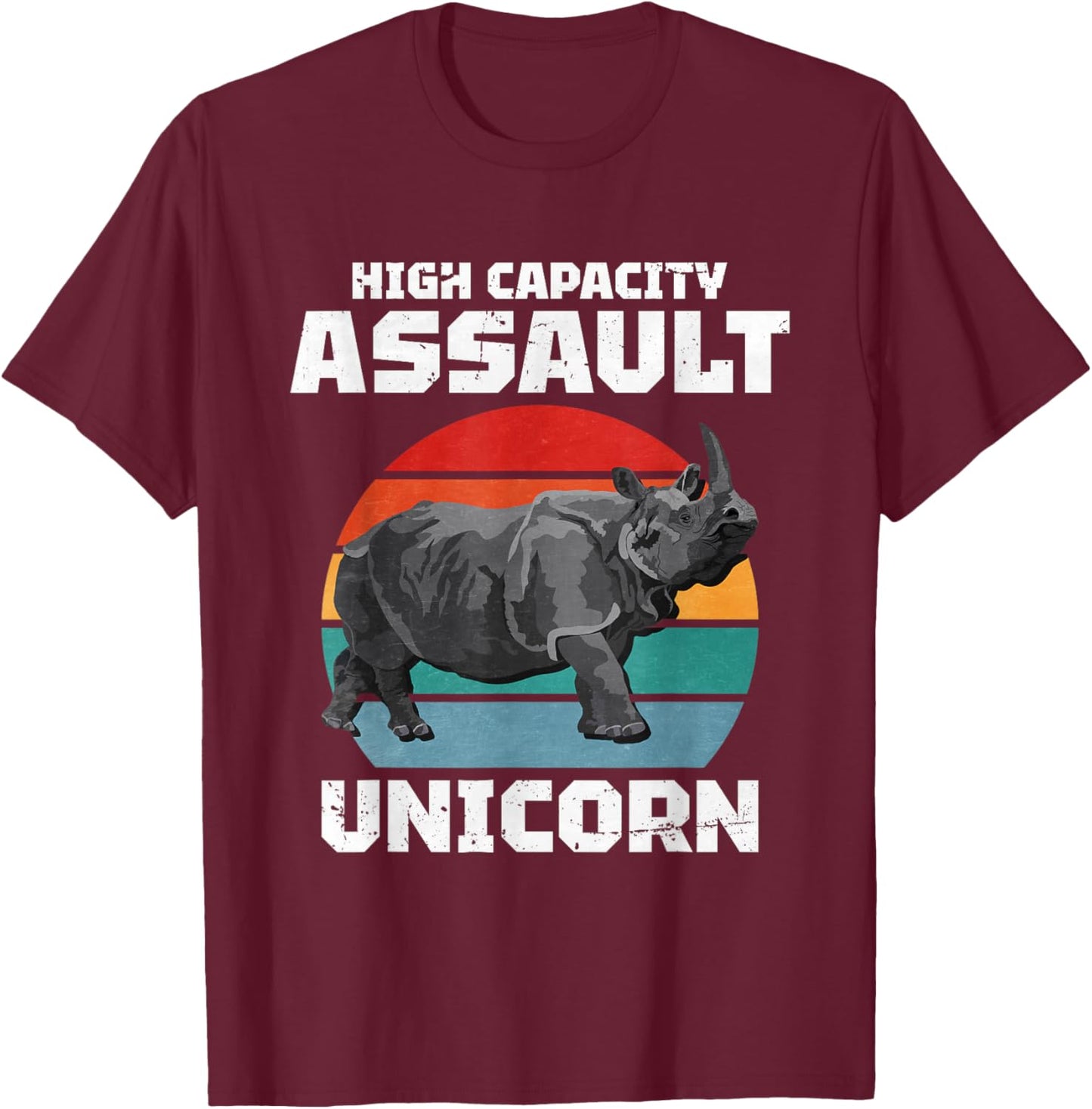 High Capacity Assault Unicorn T-Shirt - T-Shirt | Maroon