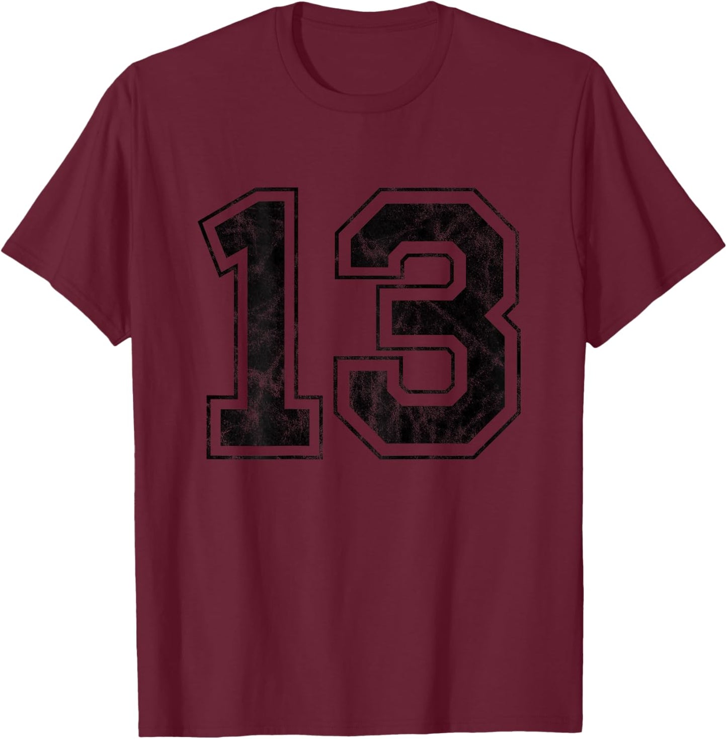 Number 13 on the back T-Shirt - T-Shirt | Maroon