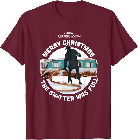 National Lampoon's Christmas Vacation - The Shitter was Full T-Shirt - T-Shirt | Maroon