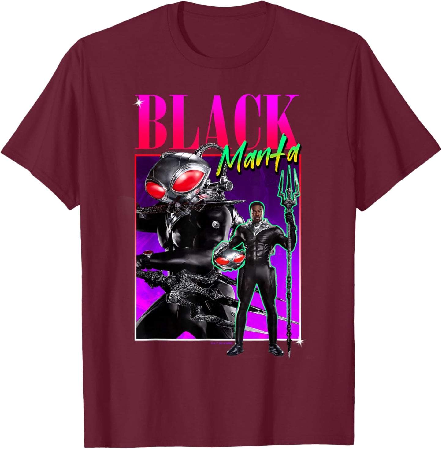 Aquaman and the Lost Kingdom 90's Style Black Manta T-Shirt - T-Shirt | Maroon