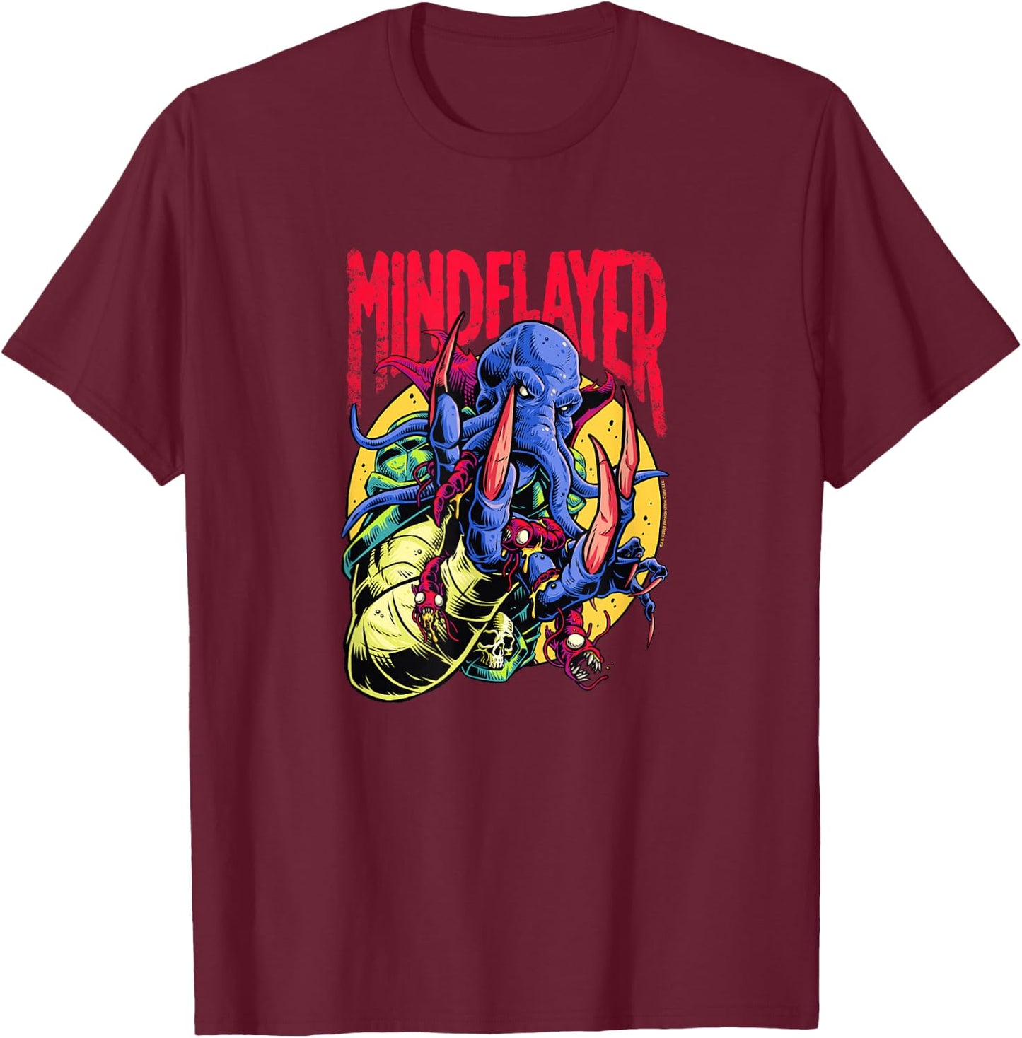 Dungeons & Dragons Mindflayer Monster Claws Out T-Shirt - T-Shirt | Maroon
