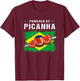 Powered By Picanha Steak Brasil Funny Brazil Flag T-Shirt - T-Shirt | Maroon