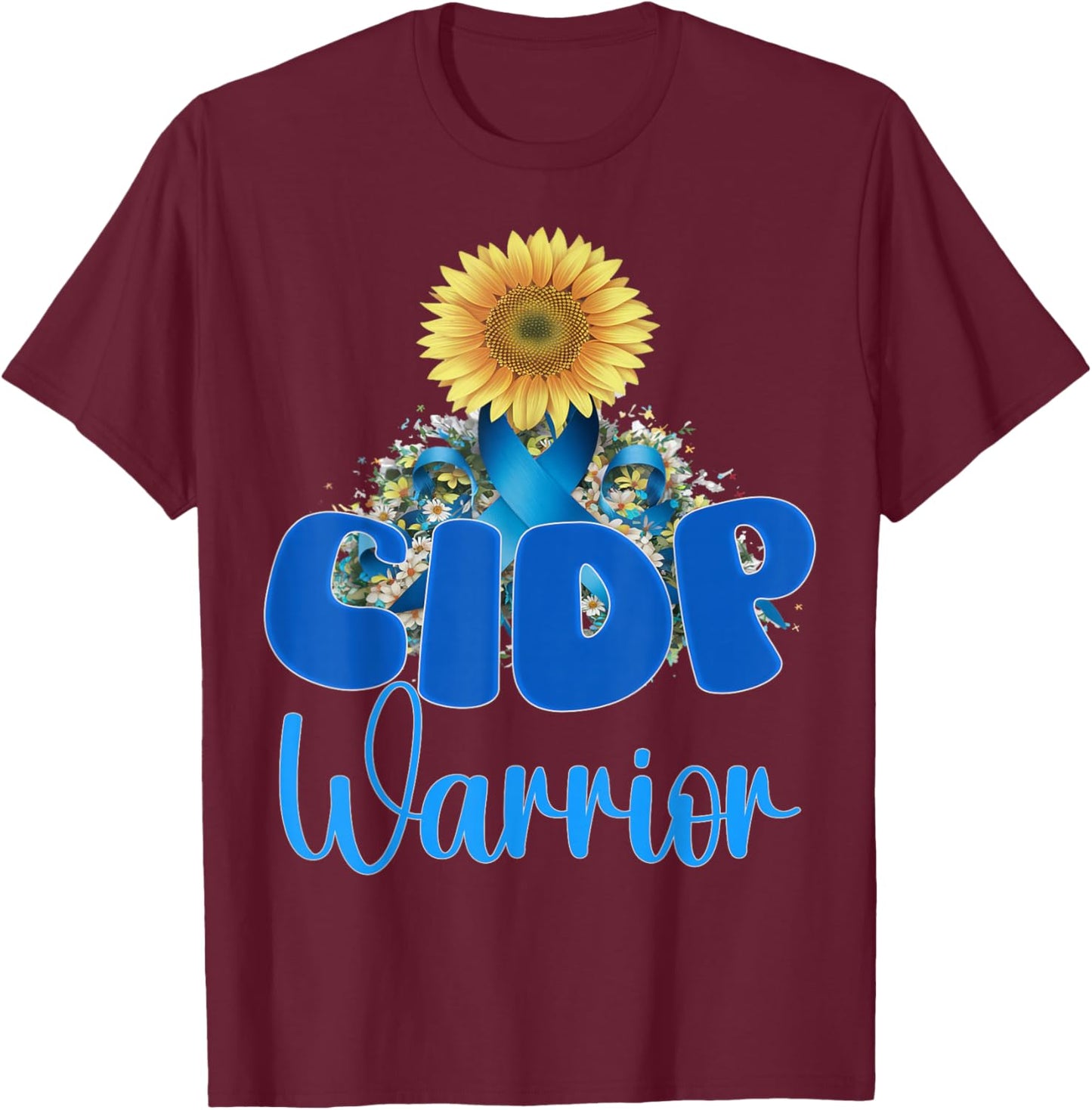 CIDP awareness sunflower T-Shirt - T-Shirt | Maroon
