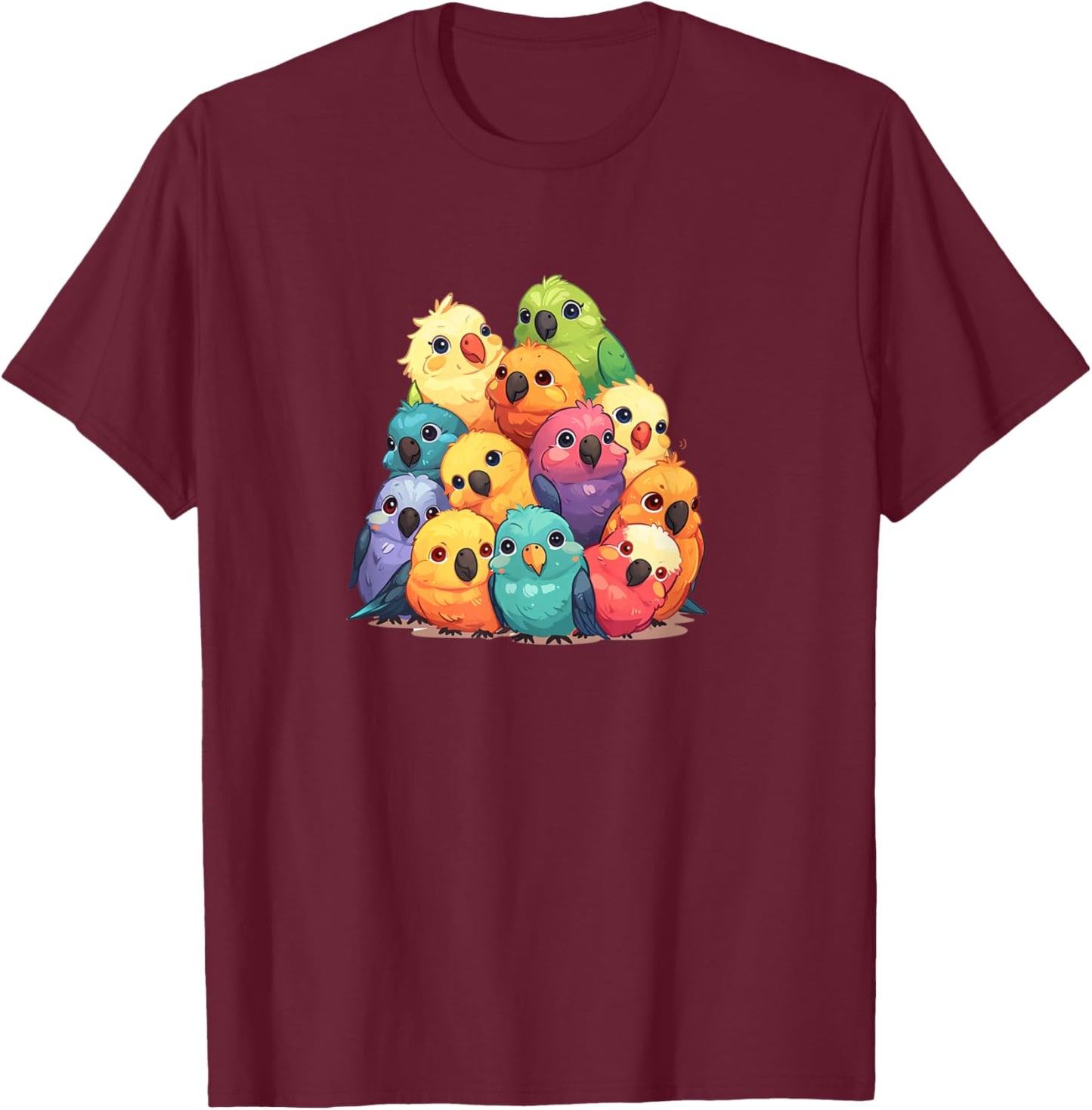 Cute Kawaii Pastel Cockatiel Parakeet Bird Boys Girls Kids T-Shirt - T-Shirt | Maroon