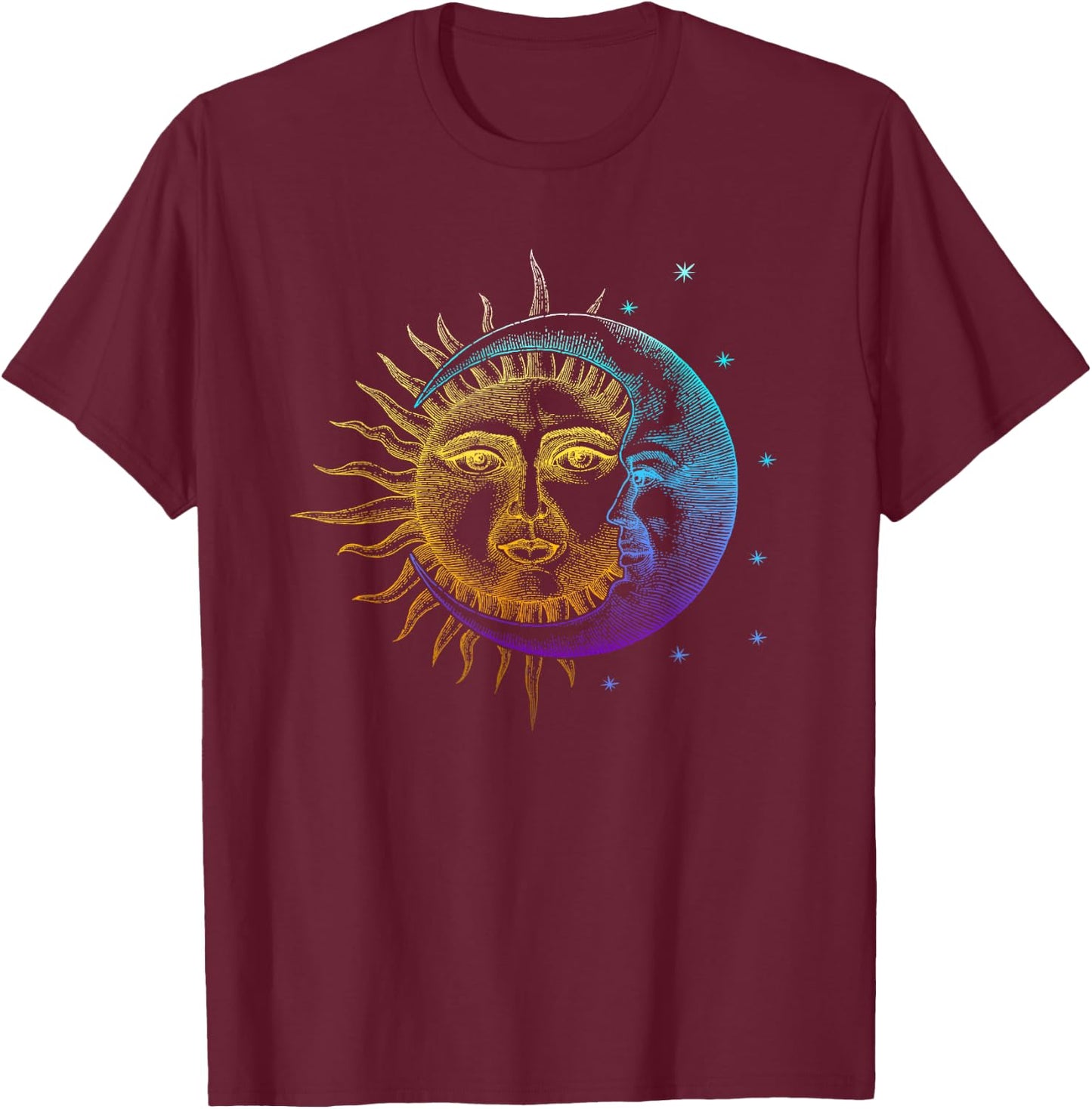 Live By The Sun Love By The Moon Spirituality Gift Bohemian T-Shirt - T-Shirt | Maroon