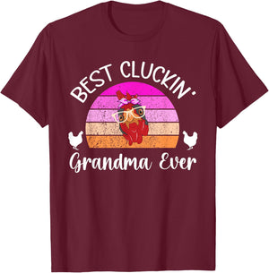 Best Cluckin' Grandma Chicken Grandma Chicken Owner T-Shirt - T-Shirt | Maroon