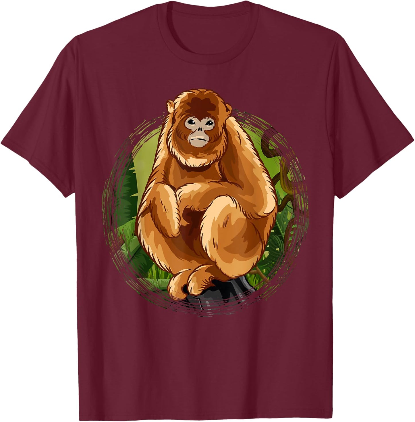 Golden Snub-Nosed Monkey Cute Monkey T-Shirt - T-Shirt | Maroon