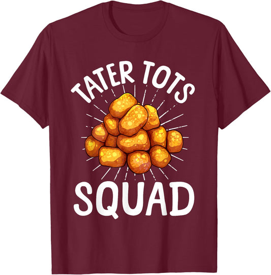 Cool Tater Tot Art Women Kids Potato Tater Tot Lover T-Shirt - T-Shirt | Maroon