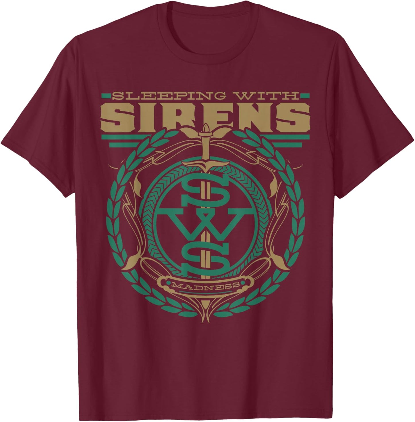 Sleeping With Sirens - Green Madness - Official Merchandise T-Shirt - T-Shirt | Maroon