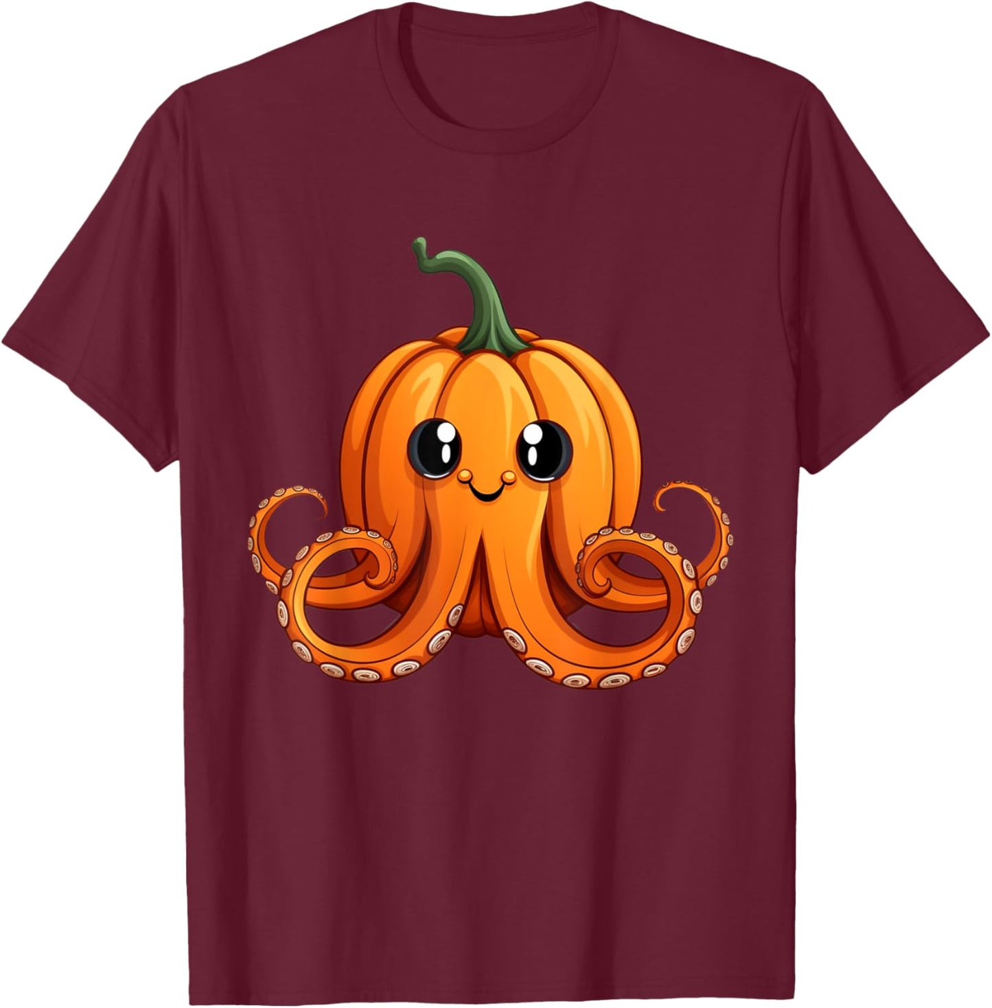 Vintage Octopus Pumpkin Lazy Halloween Party Costume Kids T-Shirt - T-Shirt | Maroon