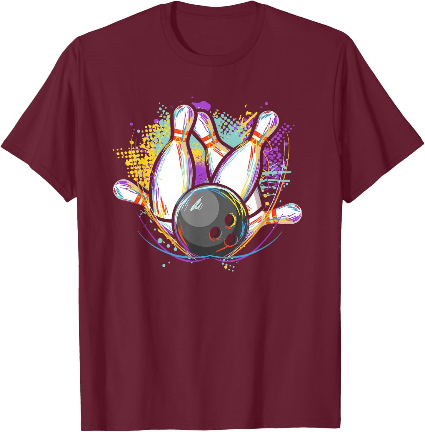 Bowling Pins - Bowling Bowler T-Shirt - T-Shirt | Maroon