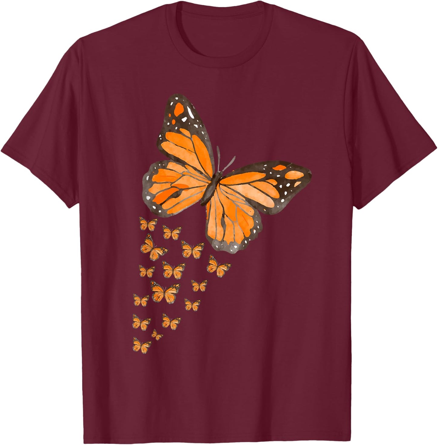 Monarch Butterfly Butterfly Lovers T-Shirt - T-Shirt | Maroon