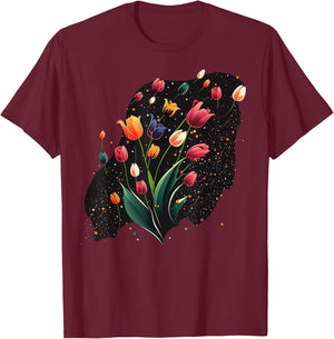 Tulip bouquet on Tulip T-Shirt - T-Shirt | Maroon