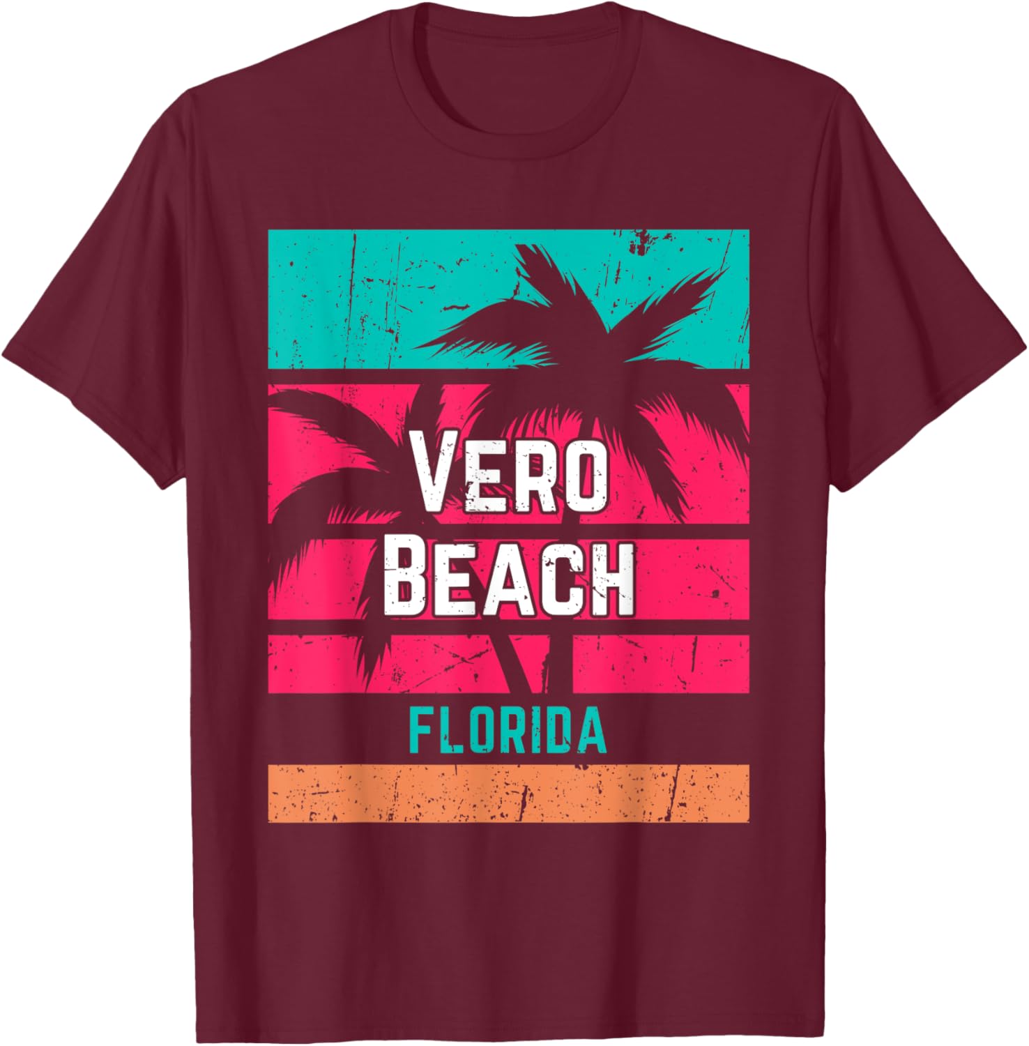 Vero Beach Florida Vacation Souvenir Surfing Vintage Women T-Shirt - T-Shirt | Maroon