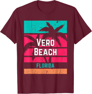 Vero Beach Florida Vacation Souvenir Surfing Vintage Women T-Shirt - T-Shirt | Maroon