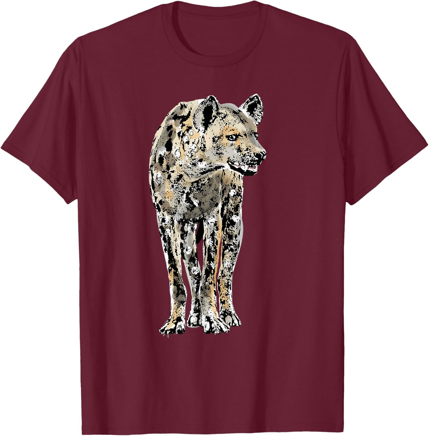 Spotted Hyena Wildlife Design for Hyena Fans T-Shirt - T-Shirt | Maroon