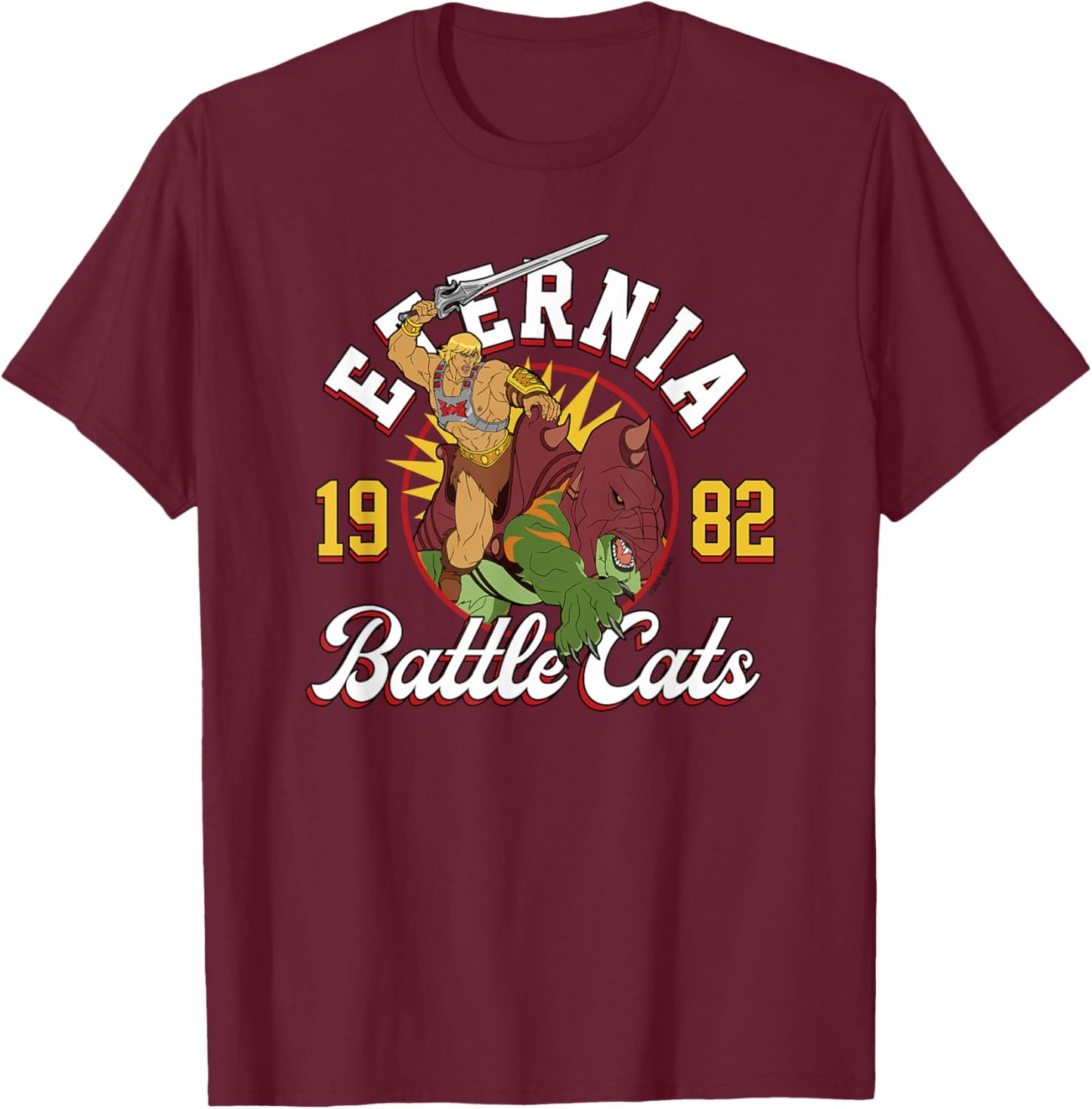 Masters of the Universe- Eternia Battle Cats T-Shirt - T-Shirt | Maroon