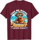Take Me Where Summer Never-Ends Highland Cow Beach Trip T-Shirt - T-Shirt | Maroon