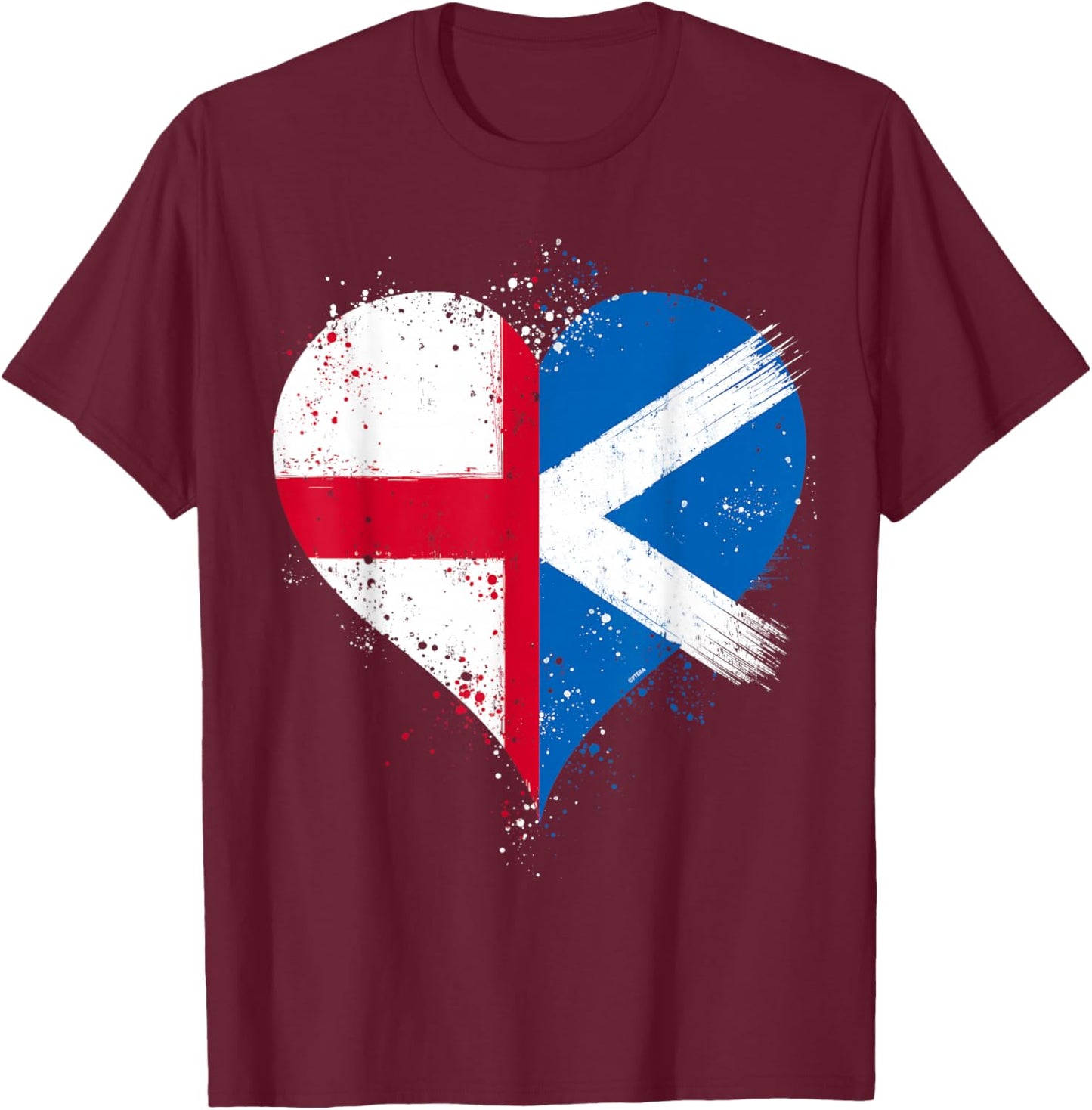 Scotland England Flag for Half Scottish Half English Pride T-Shirt - T-Shirt | Maroon
