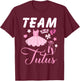 Touchdowns or Tutus Gender Reveal Baby Shower Team Boy Girl T-Shirt - T-Shirt | Maroon