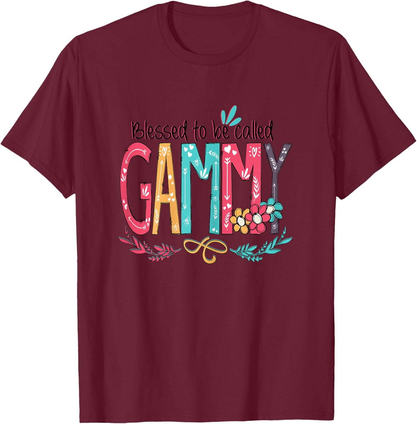 Blessed to be called Gammy Colorful gifts-Grandma T-Shirt - T-Shirt | Maroon