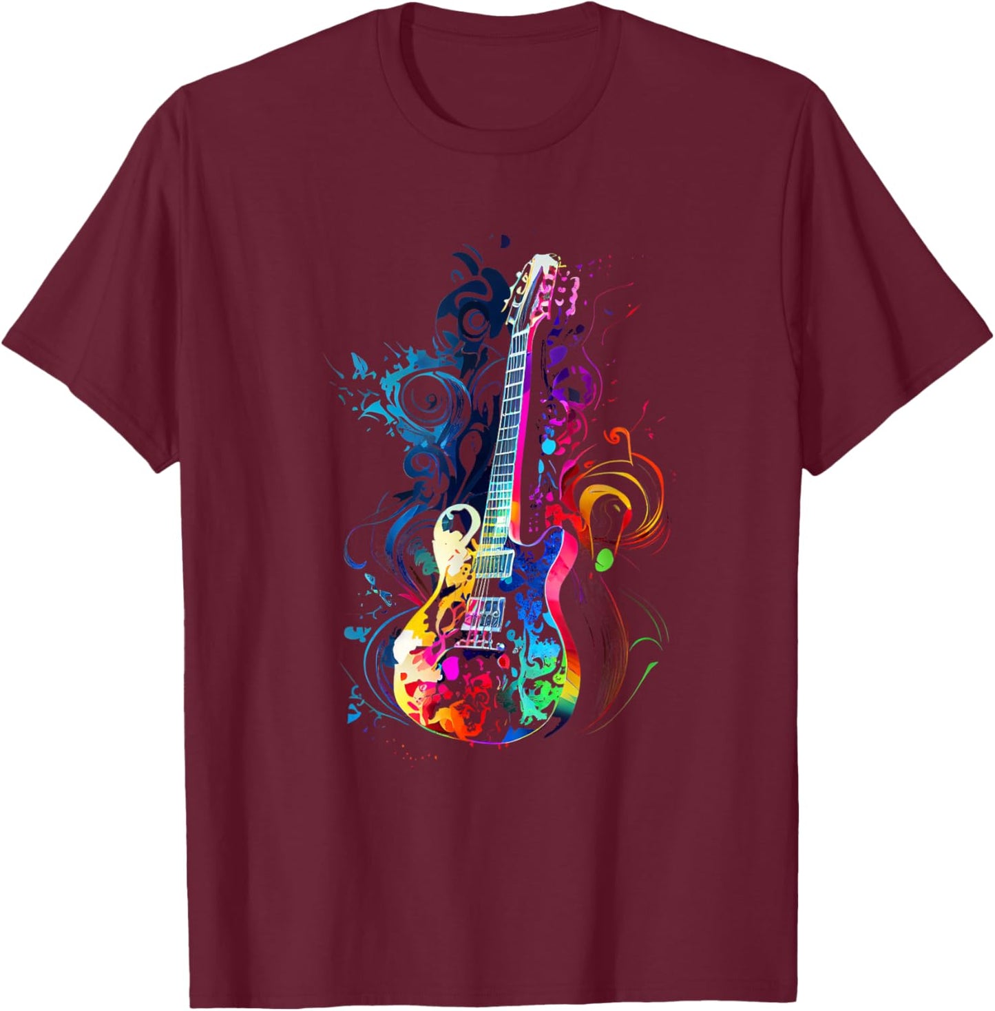 Guitar Design Guitar Gift Guitarist T-Shirt - T-Shirt | Maroon