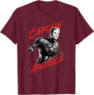 Avengers Endgame Captain America Tonal Portrait T-Shirt - T-Shirt | Maroon