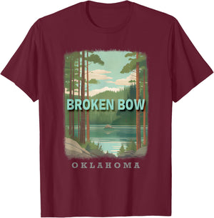 Broken Bow Oklahoma OK Nature's Oasis SD071 T-Shirt - T-Shirt | Maroon