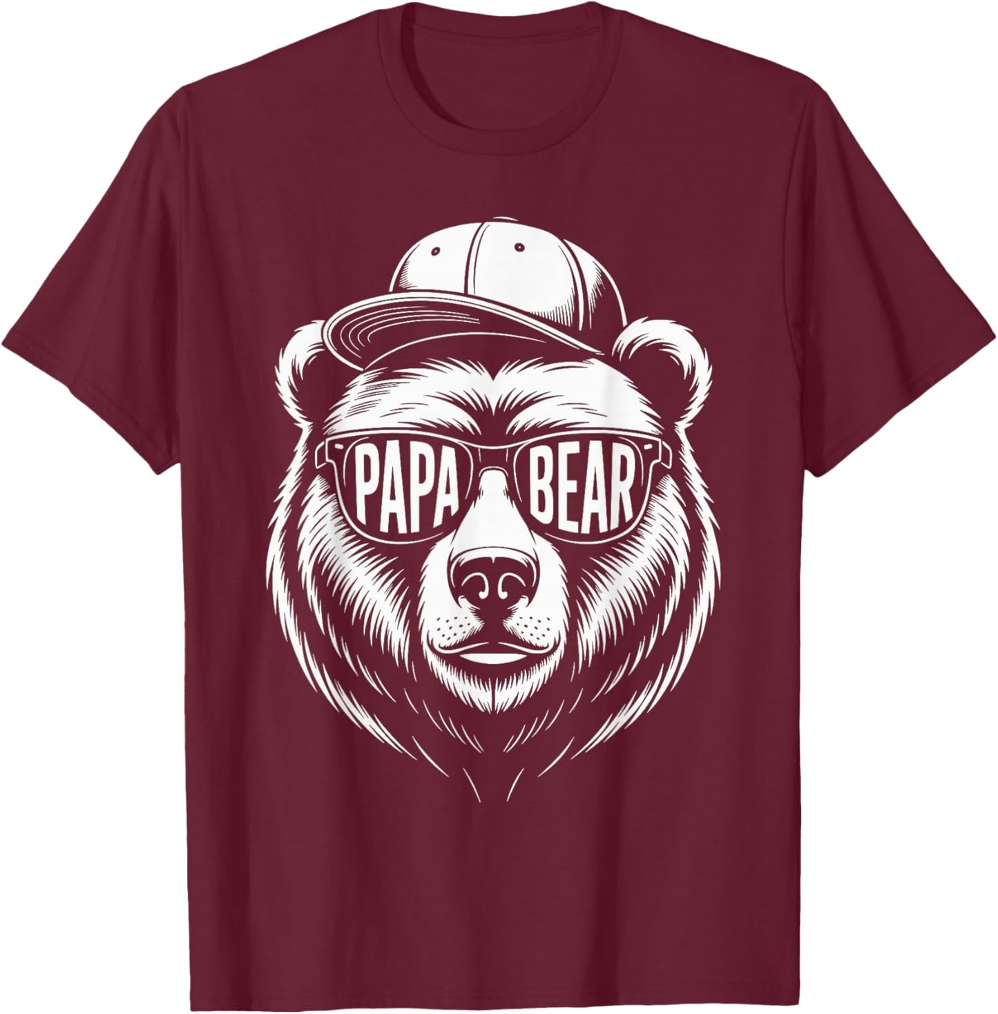 Baby Ankündigung Schlafshirt Werdender Bär Papa Vatertag T-Shirt - T-Shirt | Maroon