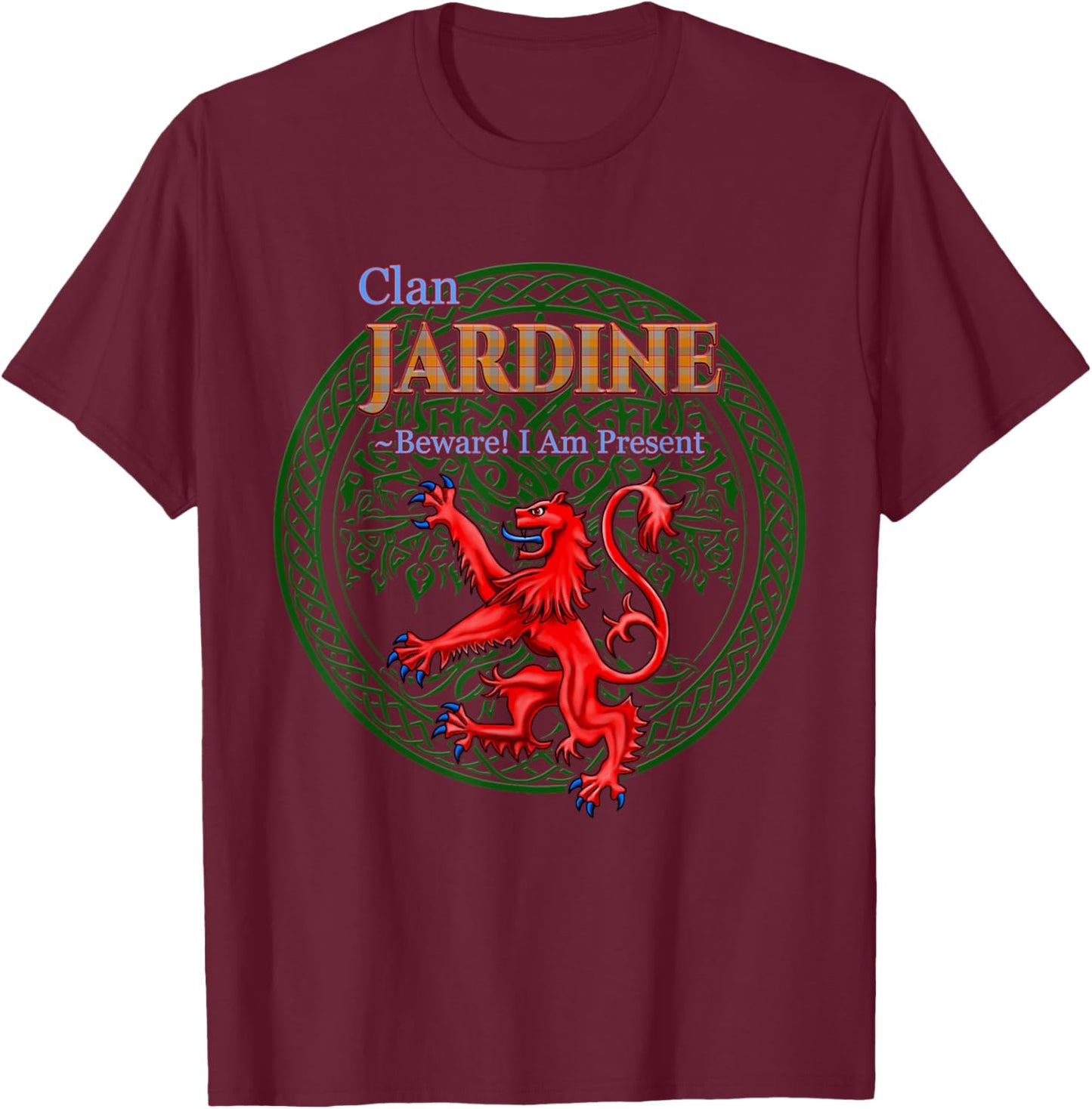 Jardine Scottish Clan Pride Family Motto T-Shirt - T-Shirt | Maroon