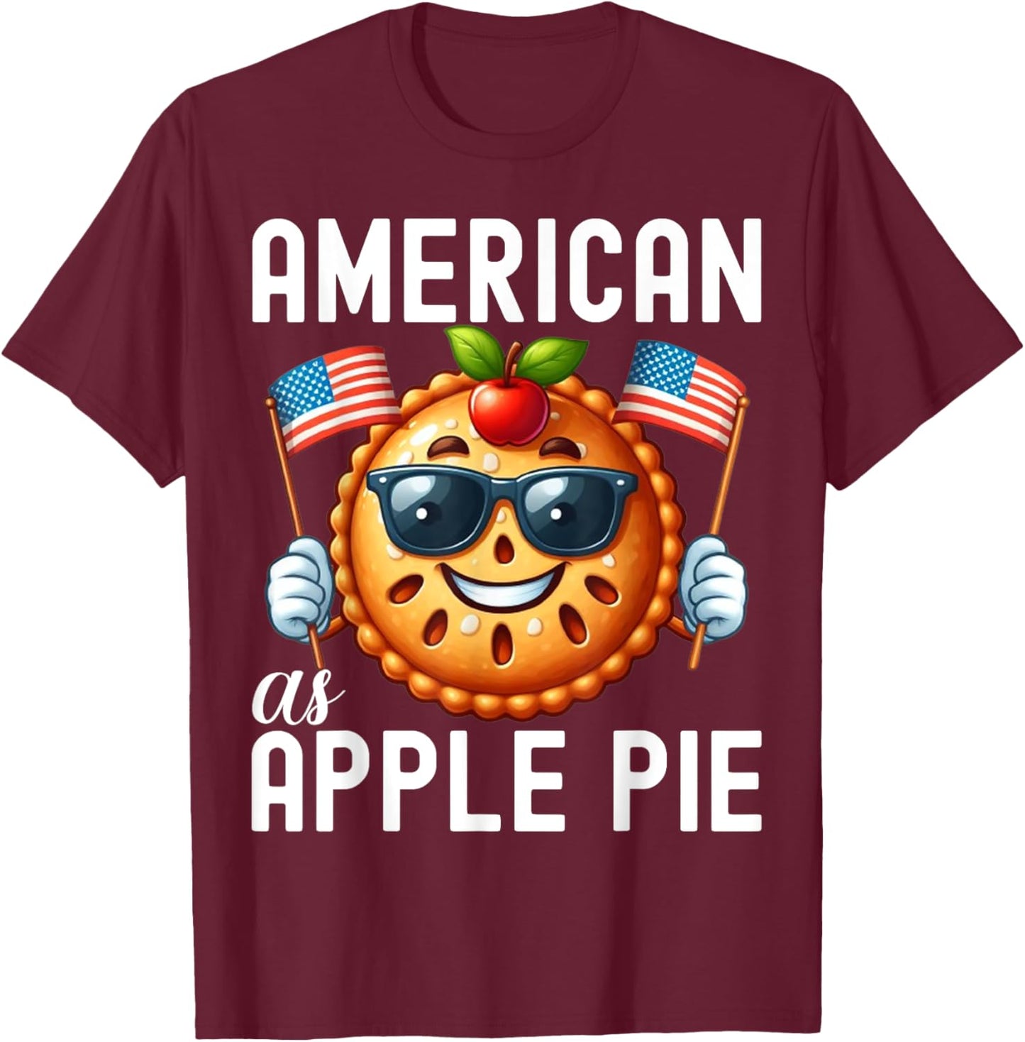 Cute American as Apple Pie shirt Women Kids T-Shirt - T-Shirt | Maroon