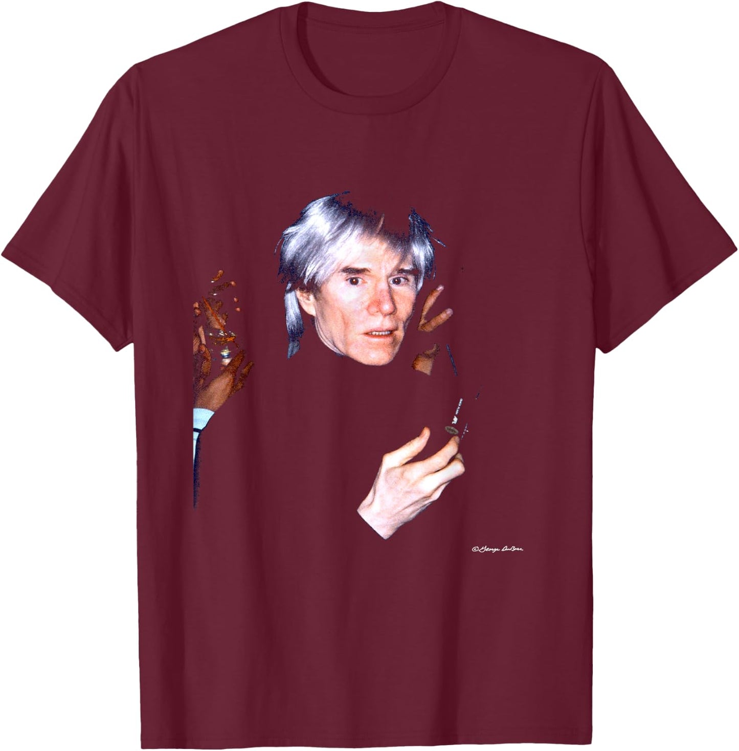 Andy Warhol Artist & Director At Studio 54 By George DuBose T-Shirt - T-Shirt | Maroon