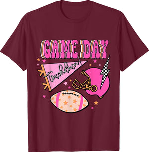 Football Shirt Preppy Football Season T-Shirt - T-Shirt | Maroon