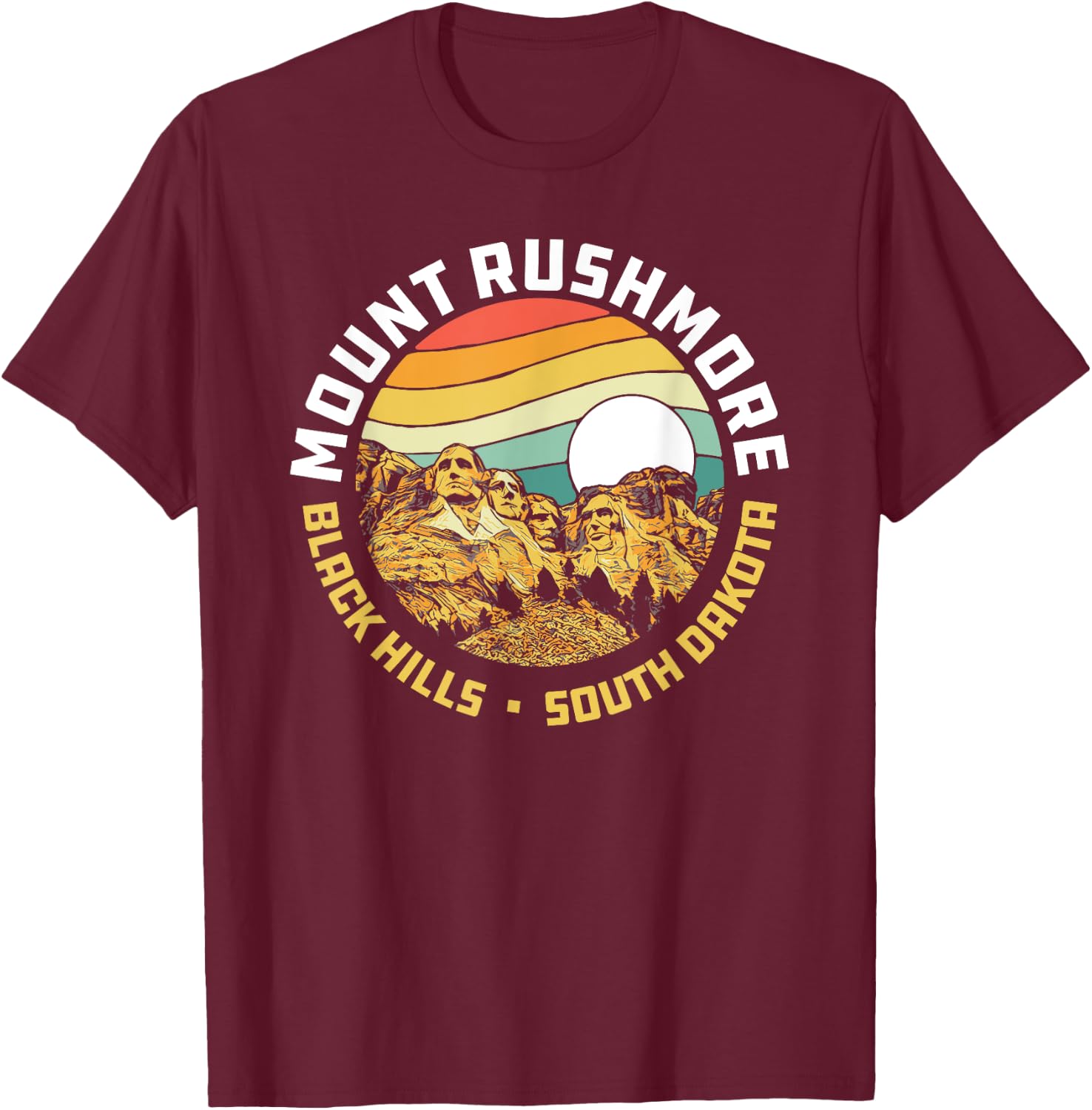 Retro Mount Rushmore National Memorial Vintage 80s Graphic T-Shirt - T-Shirt | Maroon