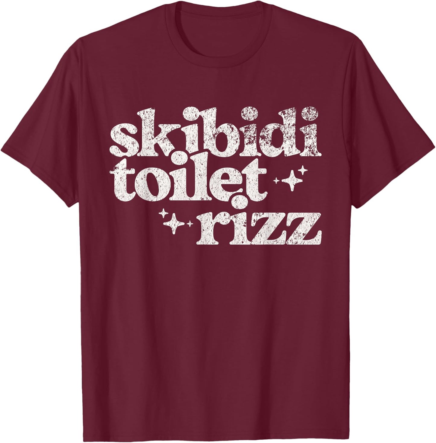 Oxygen Bandit Men's Skibidi Toilet Rizz Meme , Black, Small T-Shirt - T-Shirt | Maroon