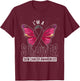 Cancer Survivor Butterfly Melanoma Awareness Skin Cancer T-Shirt - T-Shirt | Maroon