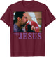 The Big Lebowski Jesus Licking the Bowling Ball T-Shirt - T-Shirt | Maroon