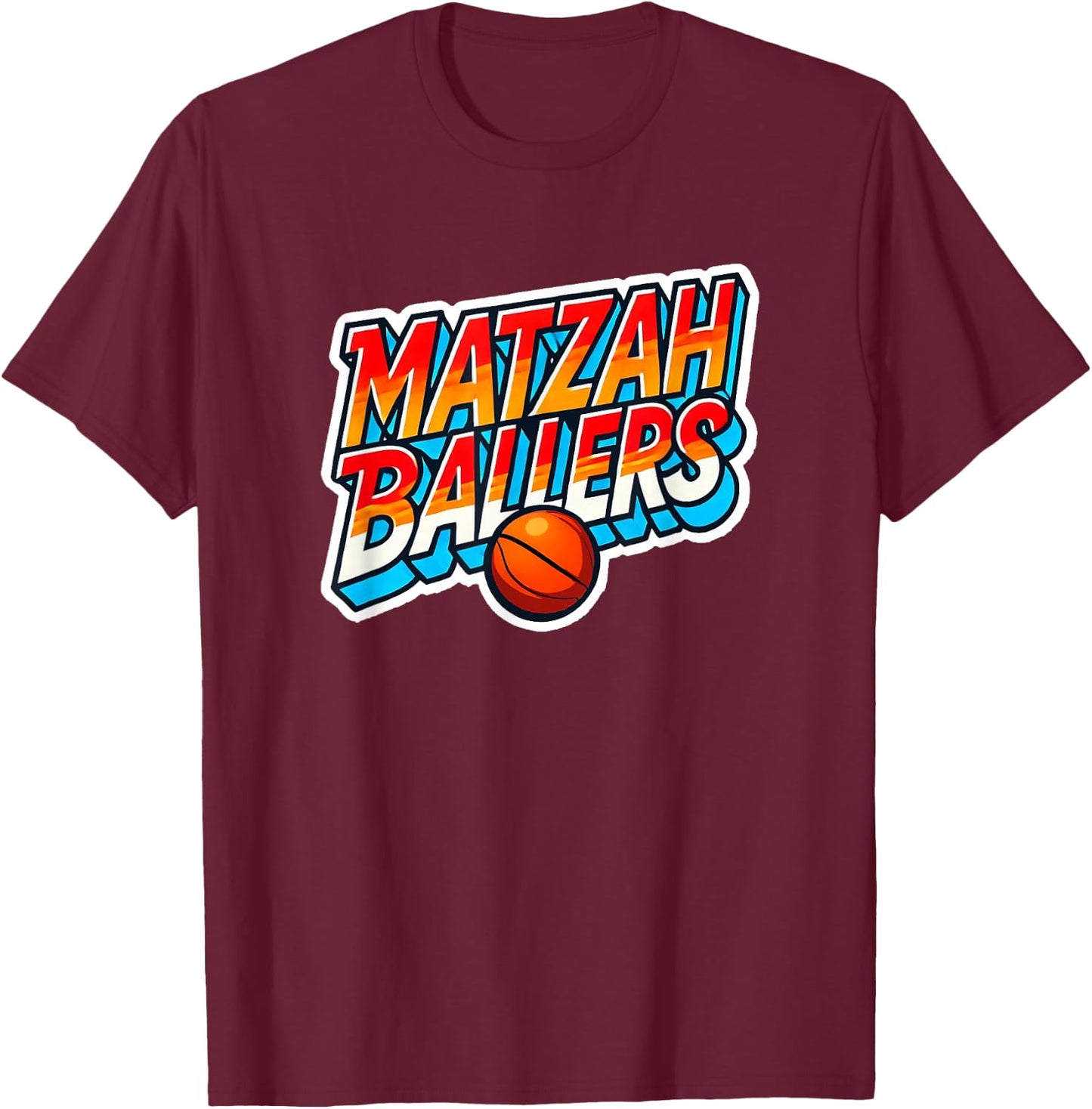 Matzah Ballers Graffiti Design for Jewish Basketball Lovers T-Shirt - T-Shirt | Maroon
