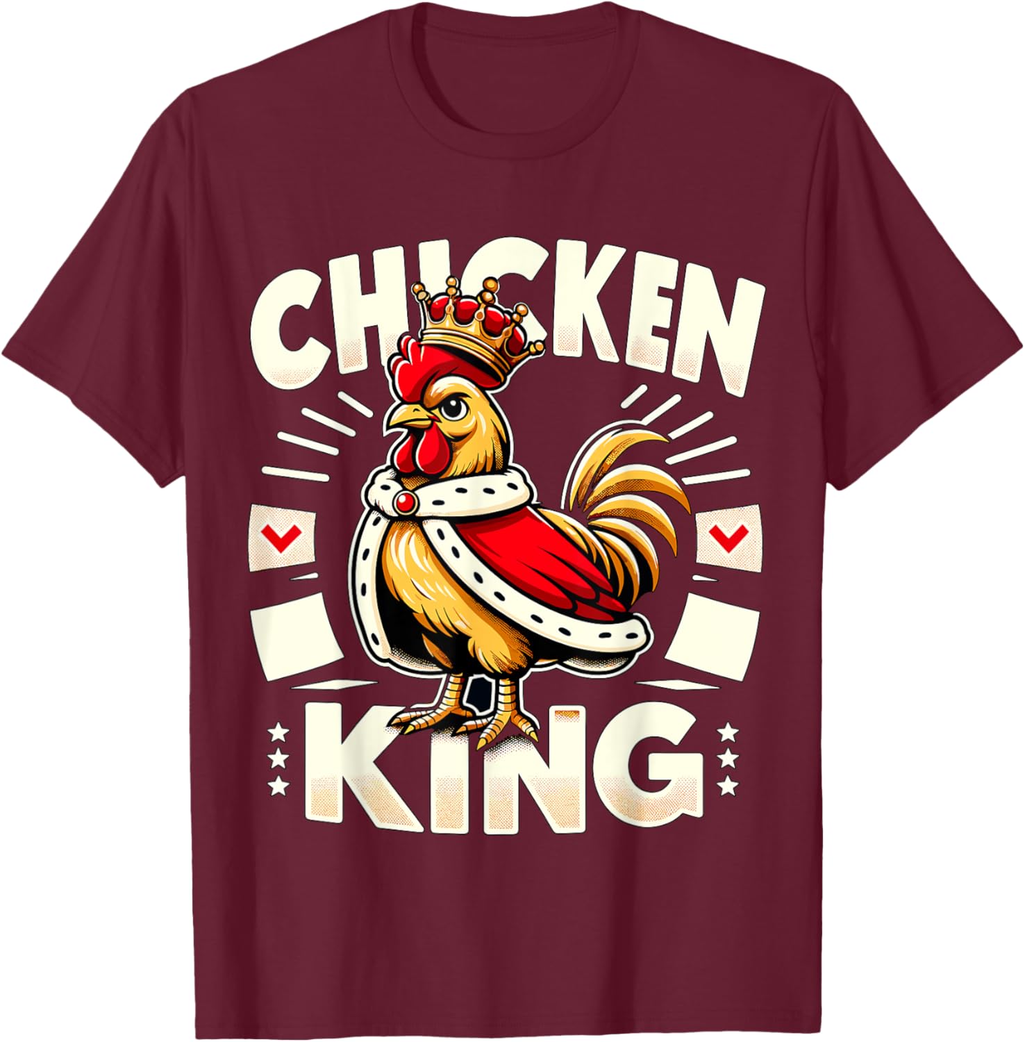 Chicken King Farmer T-Shirt - T-Shirt | Maroon