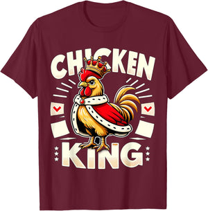 Chicken King Farmer T-Shirt - T-Shirt | Maroon