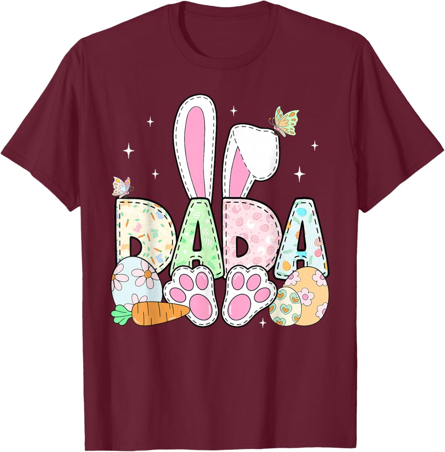Easter Bunny Dada Spring Eggs Hunting Family Matching Easter T-Shirt - T-Shirt | Maroon