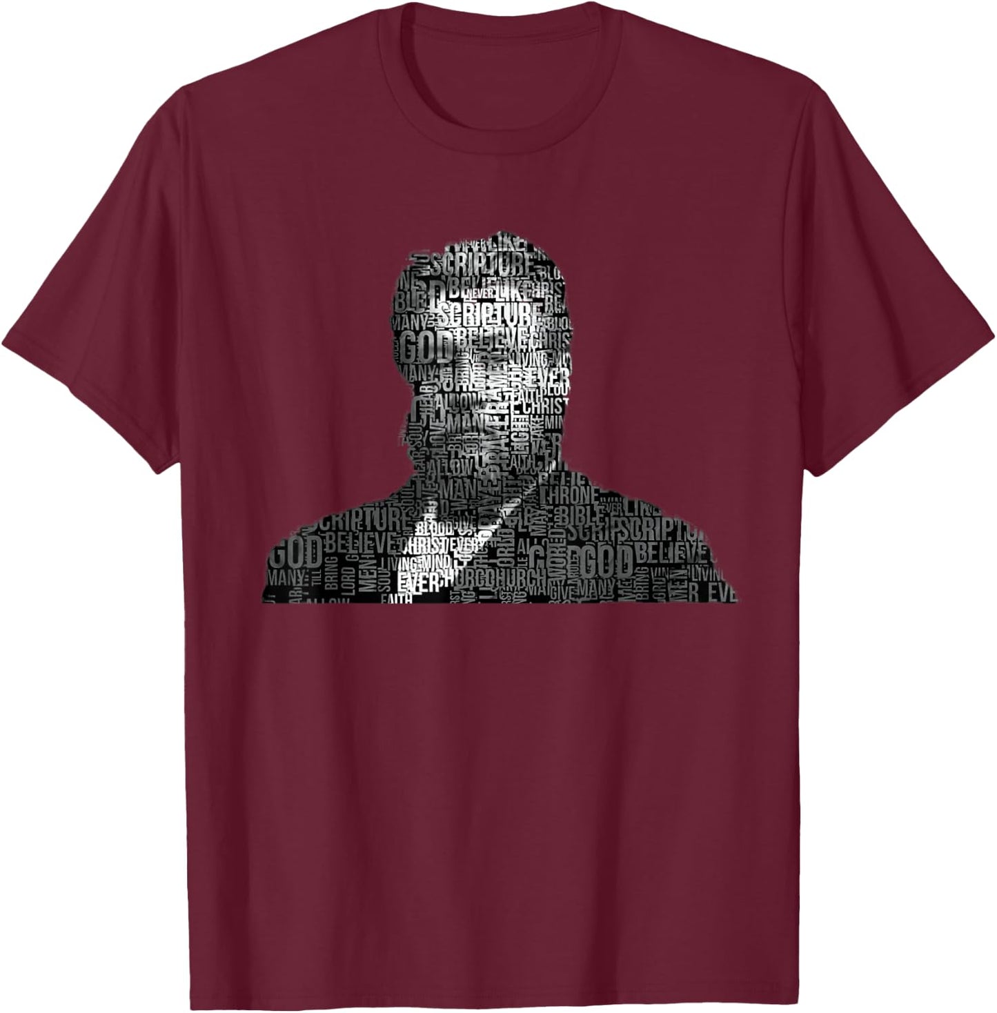 Charles Spurgeon Christian Preacher Word Cloud T-Shirt - T-Shirt | Maroon