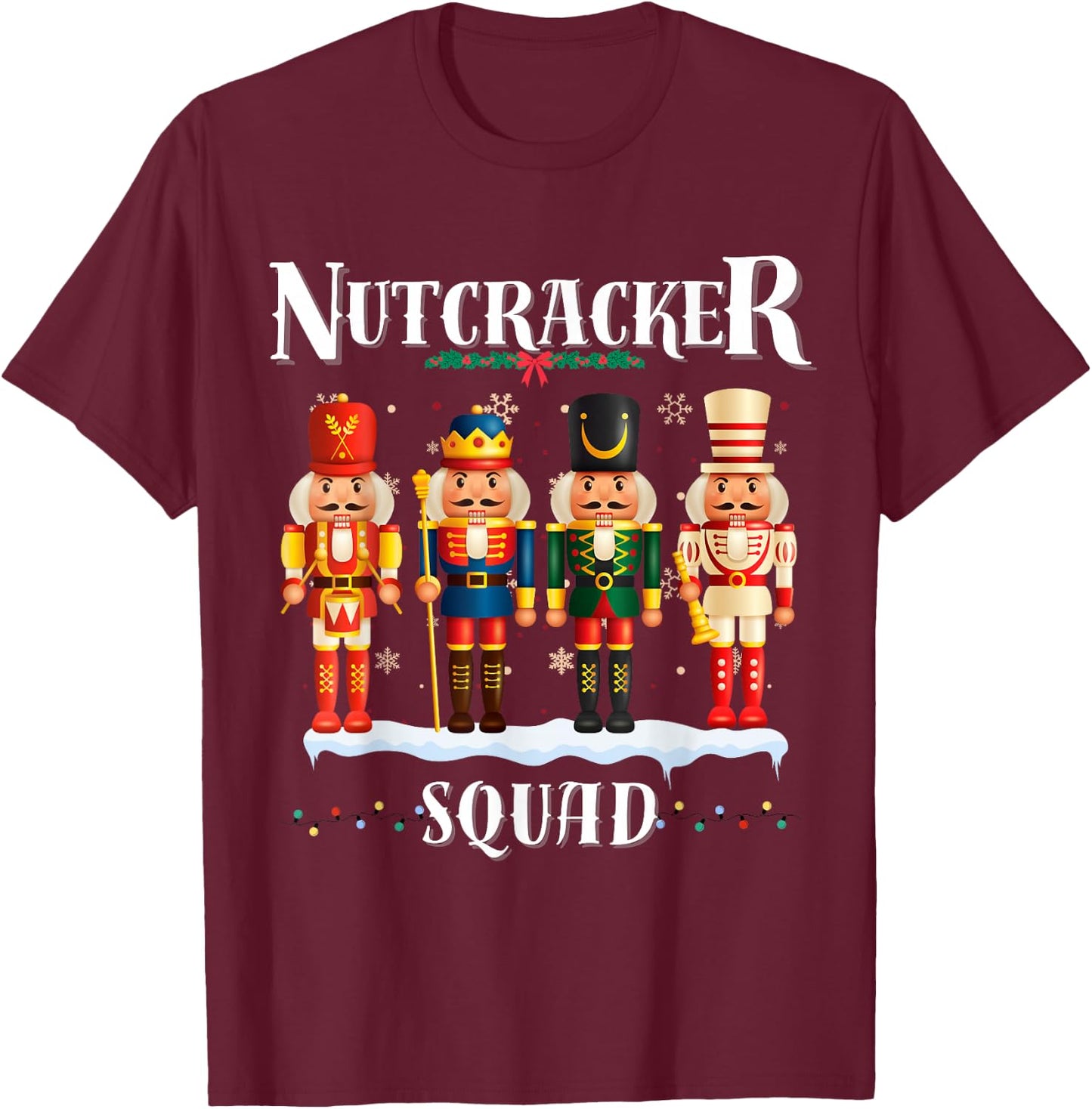 Nutcracker Squad Christmas Pajama Holiday Fun Festive boys T-Shirt - T-Shirt | Maroon
