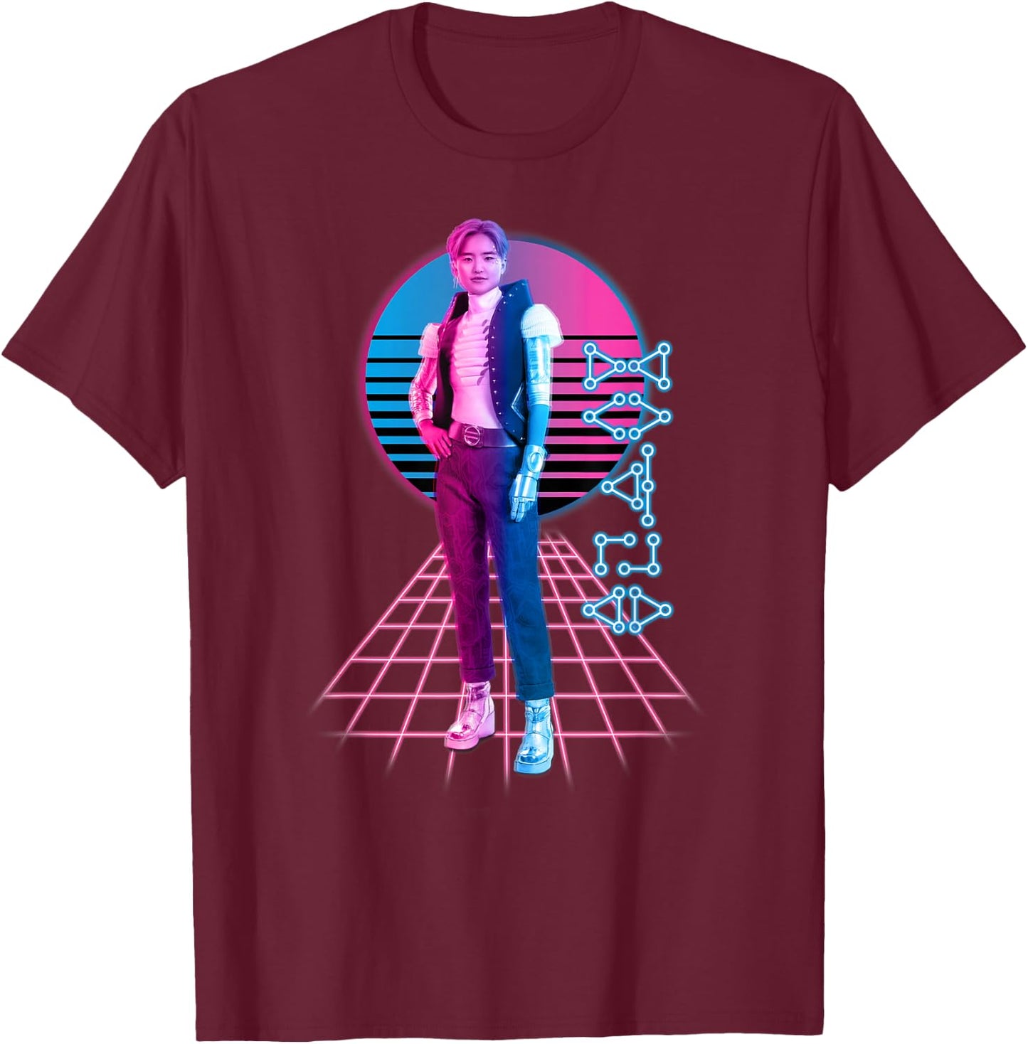 Disney Zombies 3 A-Spen Neon Standing Pose T-Shirt - T-Shirt | Maroon