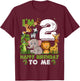 2 Year Old Zoo Birthday Shirt Safari Zoo Jungle Animal 2nd T-Shirt - T-Shirt | Maroon