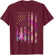 American Flag Breast Cancer Awareness Support Tie Dye T-Shirt - T-Shirt | Maroon