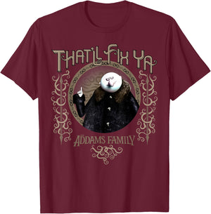 Addams Family Uncle Fester That'll Fix Ya Portrait T-Shirt - T-Shirt | Maroon