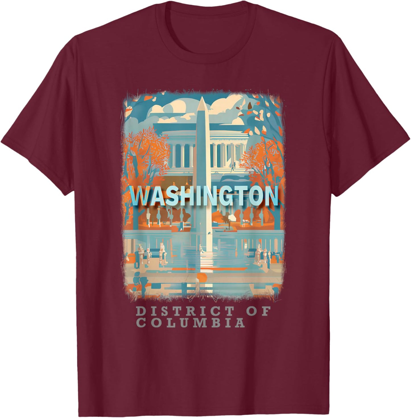 Washington DC DC Monumental Majesty SD741 T-Shirt - T-Shirt | Maroon